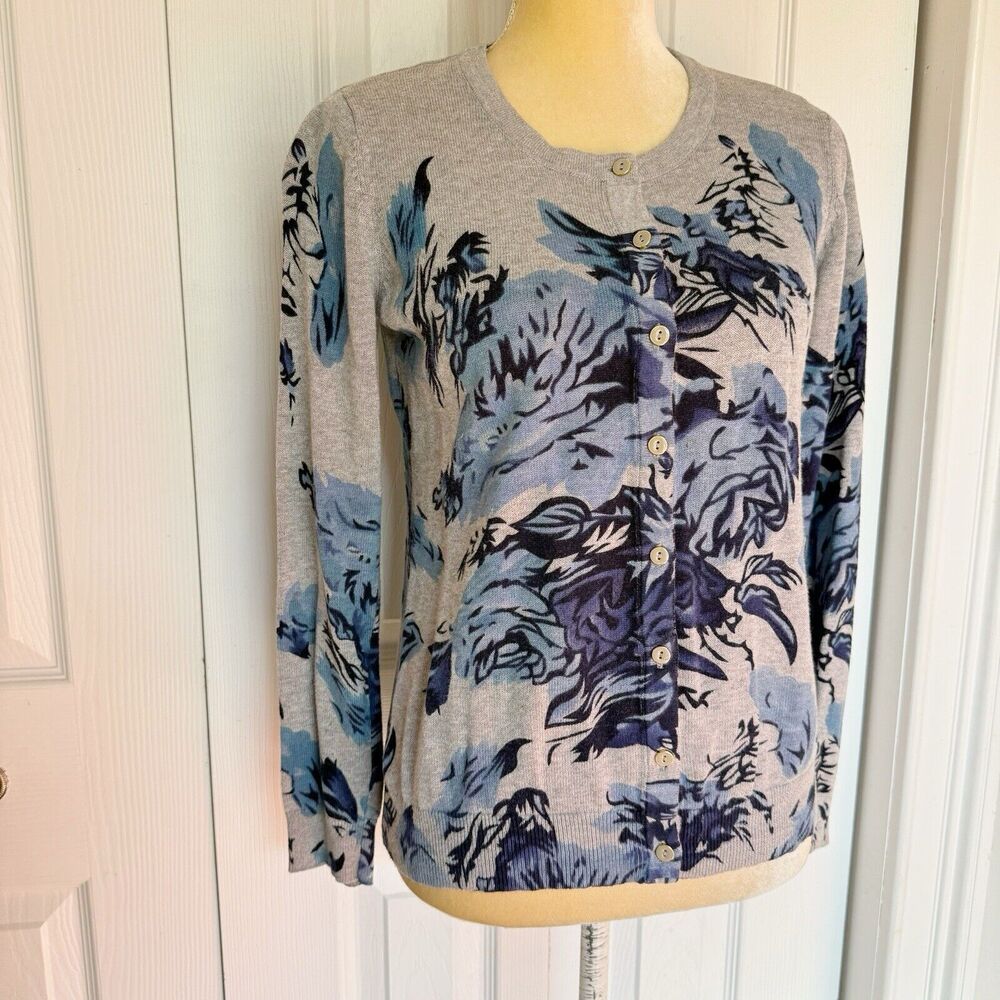 Basic Edition Women's Sweater Cardigan Small Floral